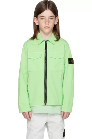 Stone Island Accessories - Kids Green Garment-Dyed Shirt