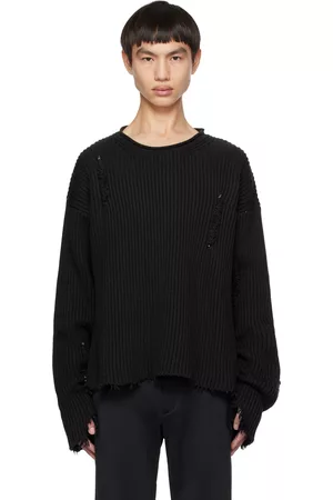 Maison Margiela Mænd Trøjer - Black Distressed Sweater