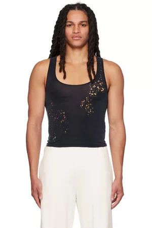 Maison Margiela Mænd Tanktoppe - Black Distressed Tank Top