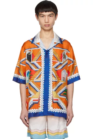 Casablanca Mænd Accessories - Orange & Navy Shirt