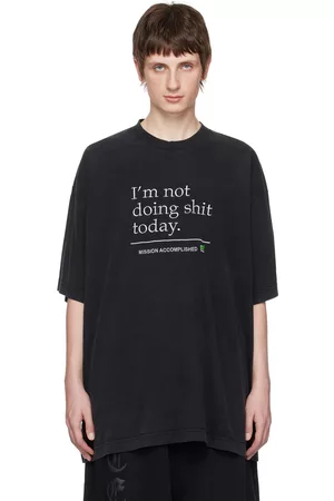 Vetements Mænd Kortærmede - Black Embroidered T-Shirt