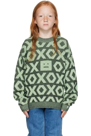 Kids Acne Studios Jacquard Sweater - Red/Green