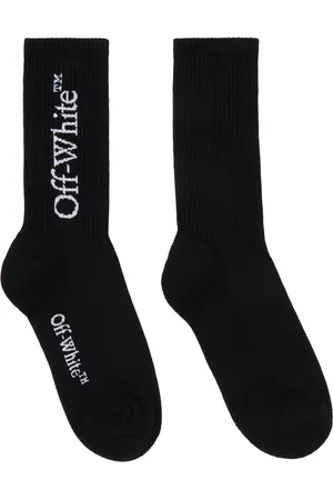 OFF-WHITE Black Big Logo Bookish Mid Calf Socks