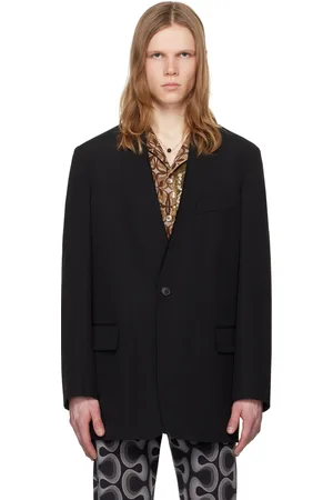 DRIES VAN NOTEN Black Raw Edge Blazer