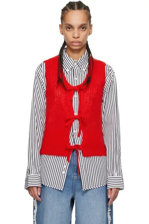 Ganni Red Tie String Vest