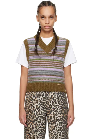 Ganni Multicolor Soft Wool Stripe Vest