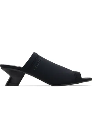 Courrèges Black Wet Scuba Heeled Mules