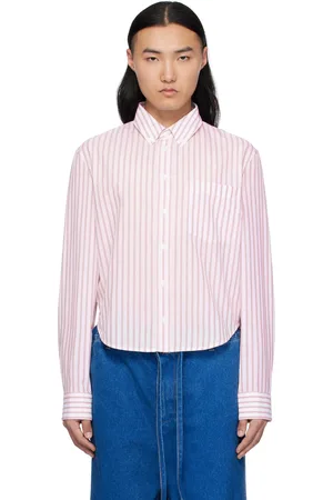Marni Red & Off-White Poplin Stripe Long Sleeve Shirt