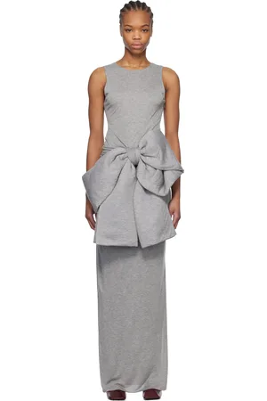 J.W.Anderson Gray Oversized Bow Maxi Dress