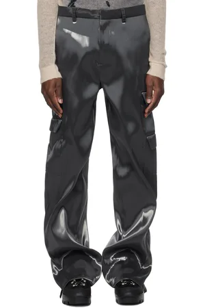 HELIOT EMIL Gray Liquid Metal Cargo Pants