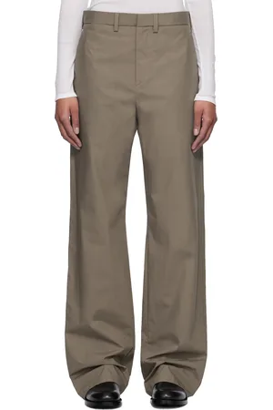 RIER Taupe Poplin Waxed Trousers
