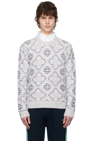 Casablanca Gray Monogram Knit Sweater