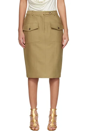 Tom Ford Khaki Patch Pocket Midi Skirt