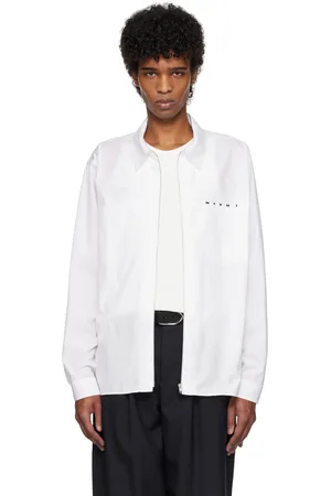 Marni White Zip Hidden Logo Shirt