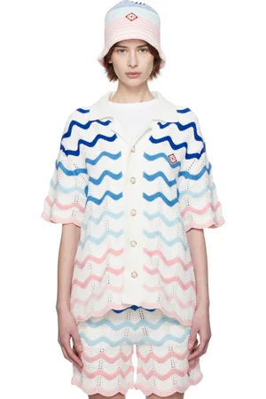 Casablanca Multicolor Gradient Wave Crochet Shirt