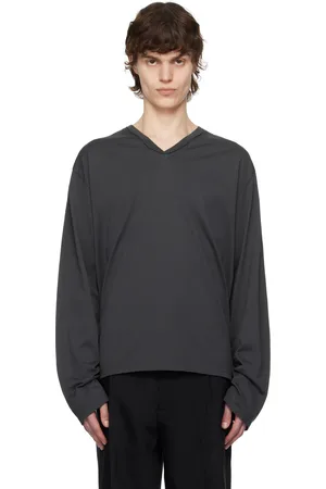 mfpen Gray LS V-neck T-shirt
