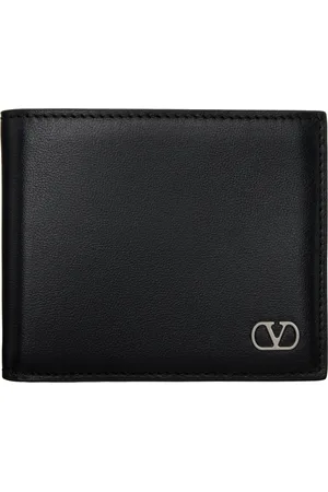 VALENTINO GARAVANI Black VLogo Signature Grainy Calfskin Wallet