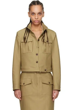 Tom Ford Khaki Stand Collar Cropped Safari Jacket
