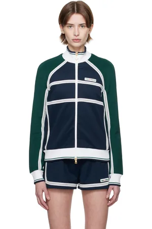 Casablanca Navy & Green Mesh Tape Track Jacket