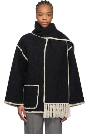 Totême Gray Embroidered Scarf Jacket