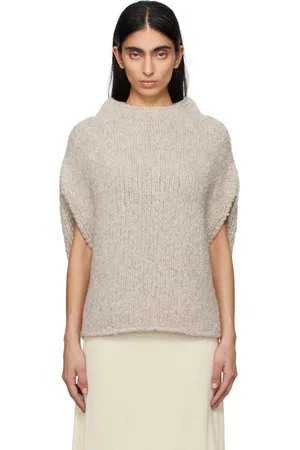 Lauren Manoogian Gray Handknit Shoulder Shell Vest