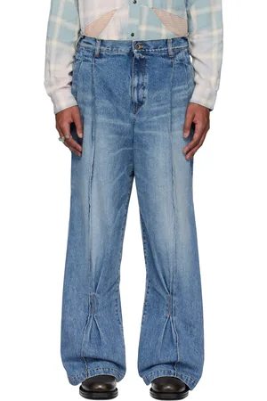 KHOKI Blue Pleat-Design Jeans