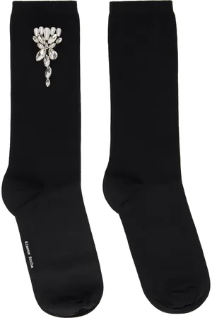 Simone Rocha Black Embellished Carnation Socks