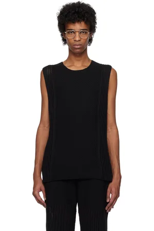 Issey Miyake Black Rustic Knit Vest