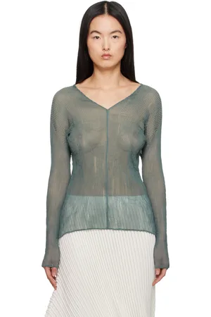 Issey Miyake Blue January Chiffon Twist 1 Top