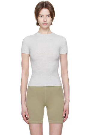 SKIMS Gray Cotton Jersey T-shirt