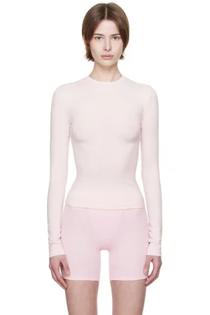 SKIMS Pink Cotton Jersey Long Sleeve T-shirt