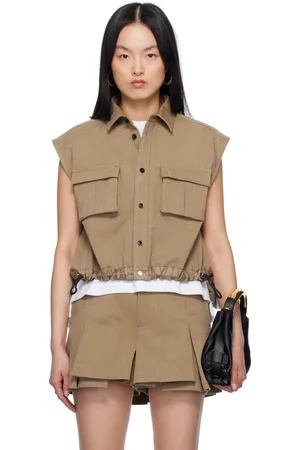 SACAI Beige Mix Denim Shirt