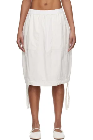 CASEY CASEY Off-White Balloon Midi Skirt