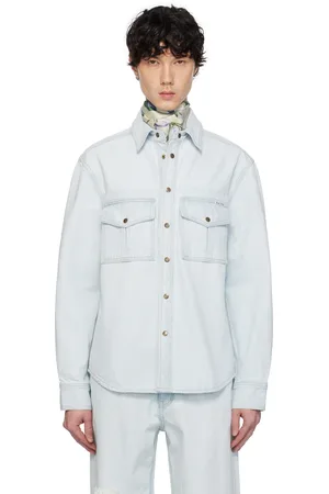 AFTER PRAY Blue Safari Pocket Denim Jacket