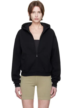 SKIMS Black Cotton Fleece Classic Zip Up Hoodie