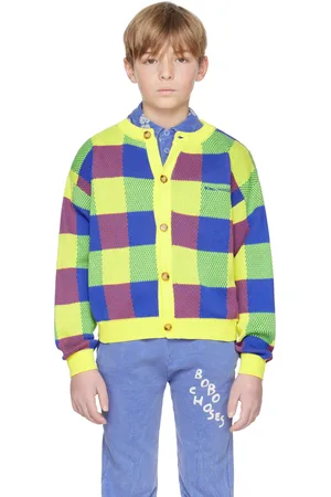 Bobo Choses Kids Vichy Jacquard Cardigan