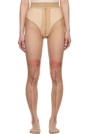 Simone Rocha Beige Sheer Carnation Tights