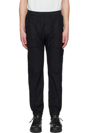 Stone Island Navy Stretch Cotton Tela Paracadute Sweatpants