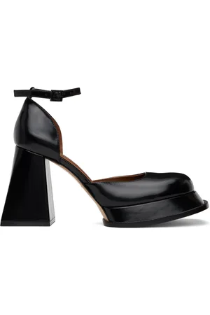 Shushu/Tong Black Round Toe Strap High Heels