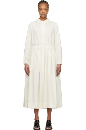CASEY CASEY Off-White Panzy Midi Dress