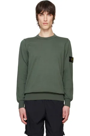 Stone Island Green Soft Organic Cotton Crewneck Sweater