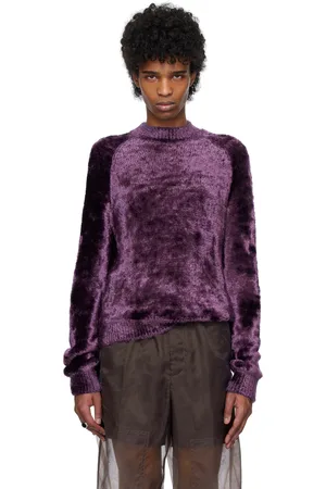 DRIES VAN NOTEN Purple Shag Knit Sweater