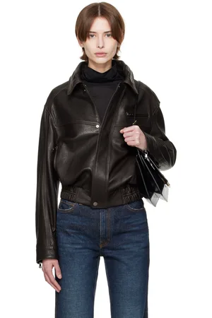 Nour Hammour Brown Clint Utilitarian Leather Jacket