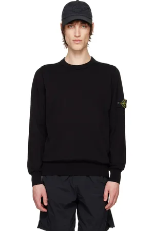 Stone Island Black Soft Organic Cotton Crewneck Sweater
