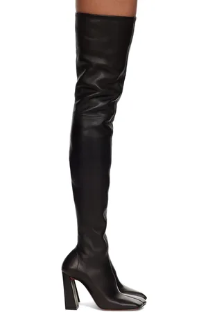 Amina Muaddi Marine Stretch Thigh High Boots