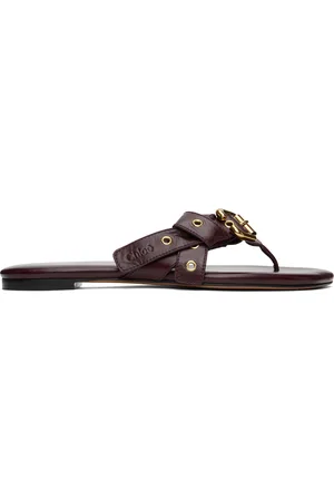 Chloé Burgundy Mae Sandals