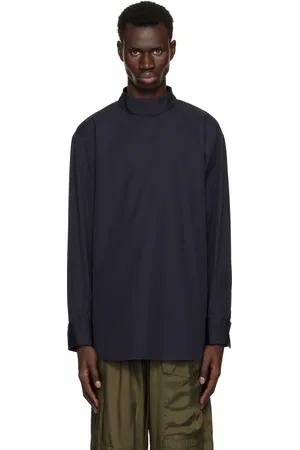 DRIES VAN NOTEN Navy Turtleneck Shirt