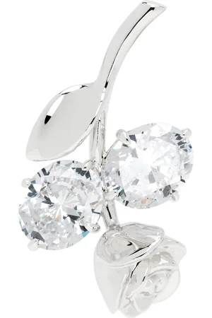 Shushu/Tong YVMIN Edition Inverted Gemstone Leaf Metal Rose Single Earring