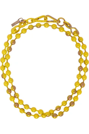 We11 Done & Bronze Colored Ball Chain Necklace