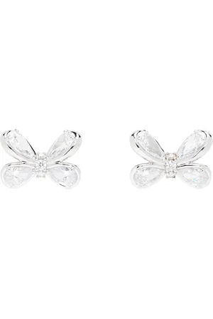 Shushu/Tong Silver YVMIN Edition Zirconia Butterfly Flower Stud Earrings
